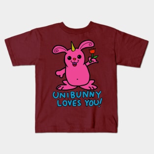 unicorns and bunnies do mess around!and here's the proof! Kids T-Shirt